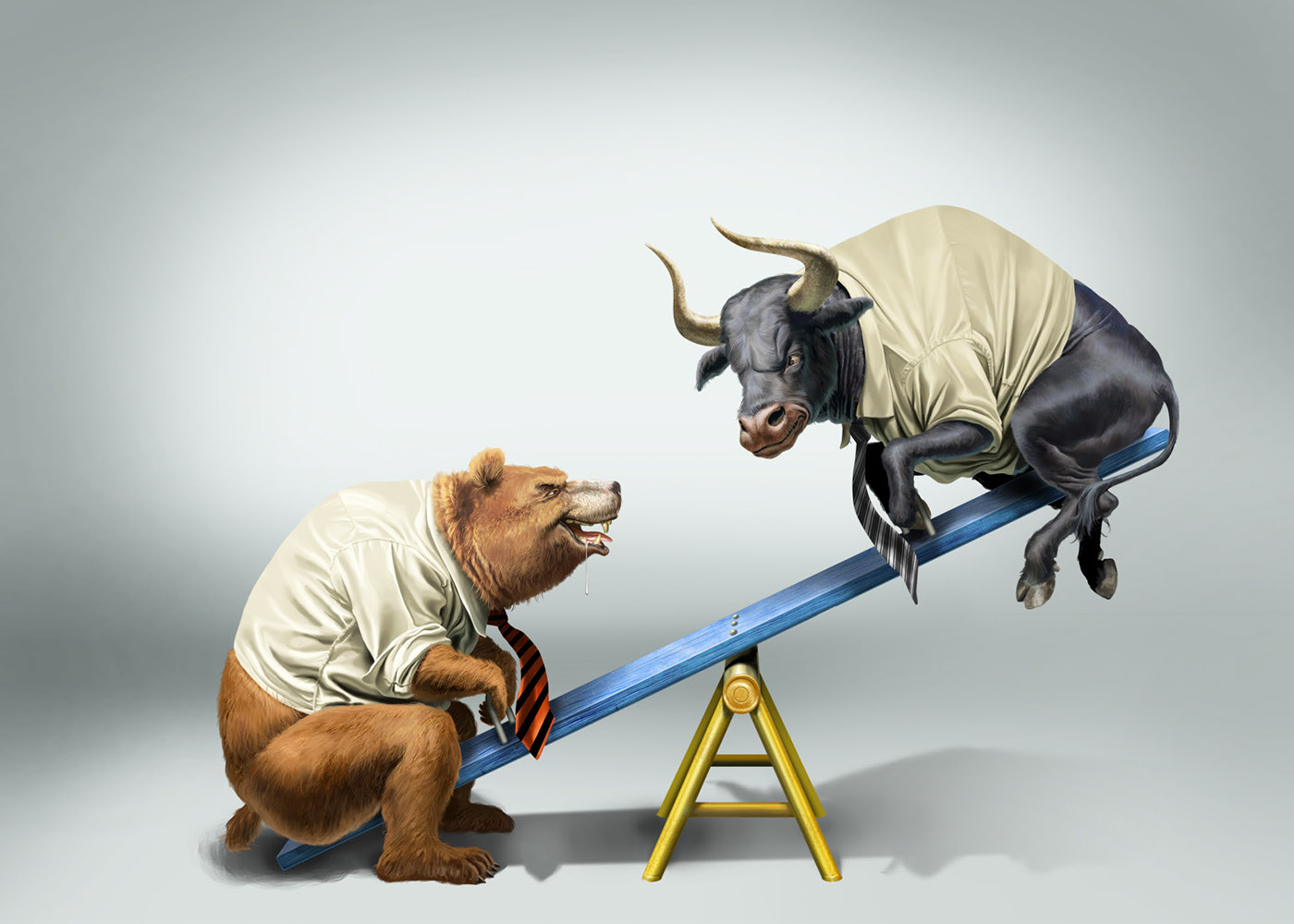 Funny Bull and Bear Trading